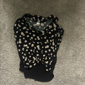 No Boundaries Black Floral Top
